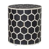 Black & White Bone Inlay Honeycomb Stool